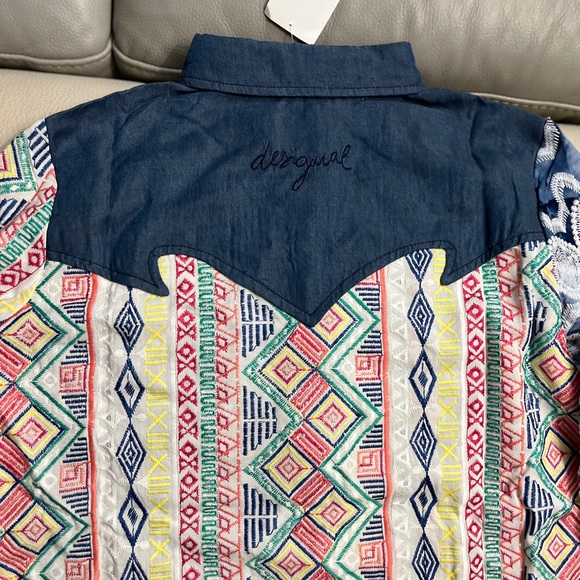 NWT - Desigual Women’s Patchwork Embroidered Long Sleeve Shirt - Size L - Picture 11 of 15